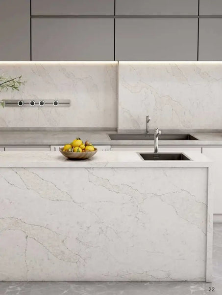 CALACATAS PIETRA Quartz Countertop Fin and Furn