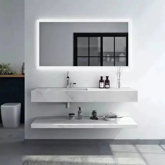 Rock Stone Wall Mounted Floating Bathroom Vanity Fin and Furn