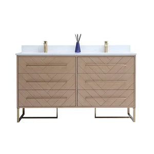 Aurora Collection Floor Standing Solid Wood Veneer Bathroom Vanity Fin and Furn