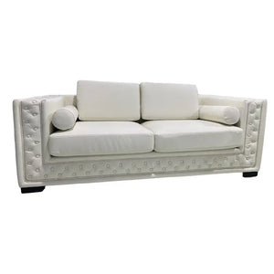 Beaufort Mauve Leather Sofa Fin and Furn