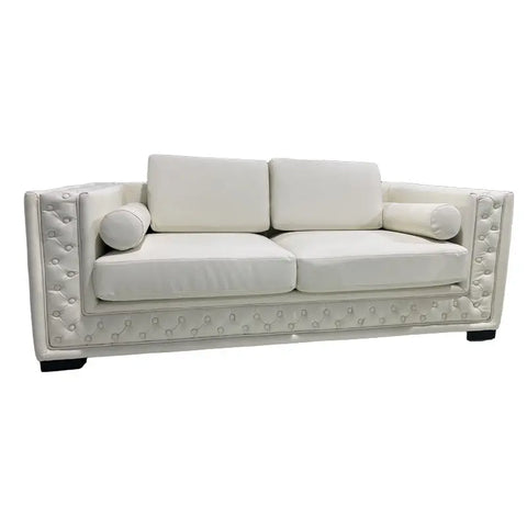 Beaufort Mauve Leather Sofa Fin and Furn
