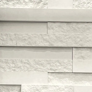 Betel White 3D Smooth and Rough Ledge Cultured Stone - Corners Fin and Furn