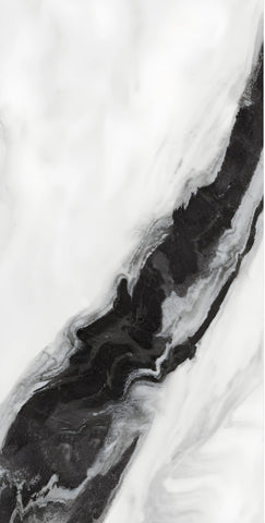Black Panda Porcelain Glossy Tile - 60 x 120 CM Fin and Furn