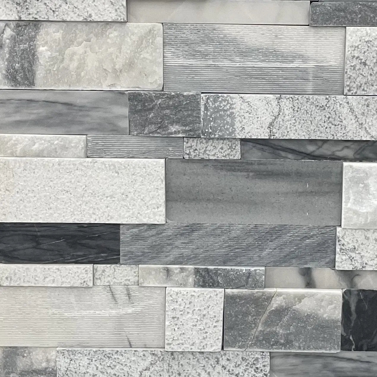 Castor Textured Dark Grey and Black Natural Stone - Flats Fin and Furn