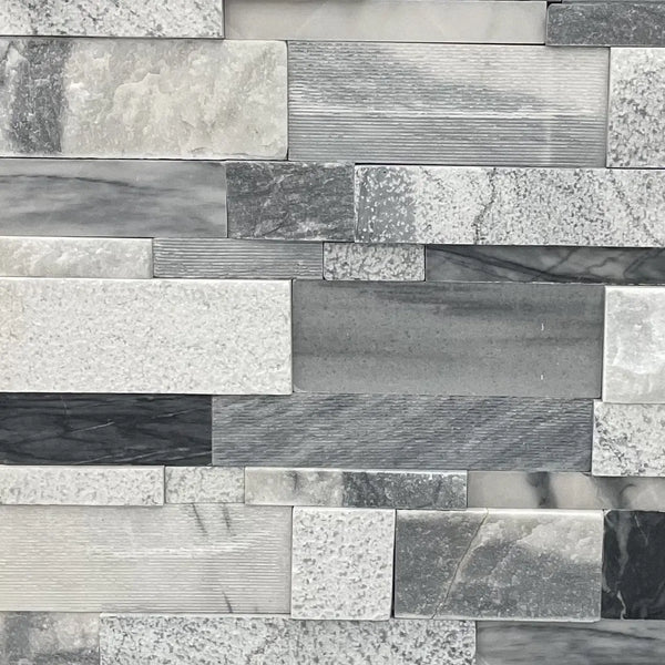 Castor Textured Dark Grey and Black Natural Stone - Flats Fin and Furn