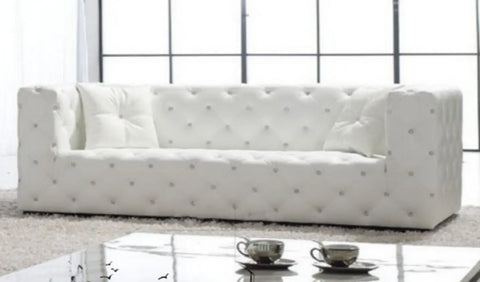 Cornwall White Leather Sofa Fin and Furn