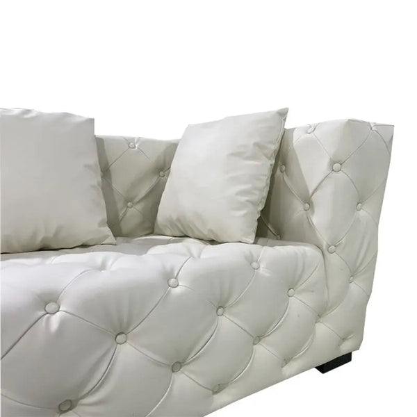 Cornwall White Leather Sofa Fin and Furn