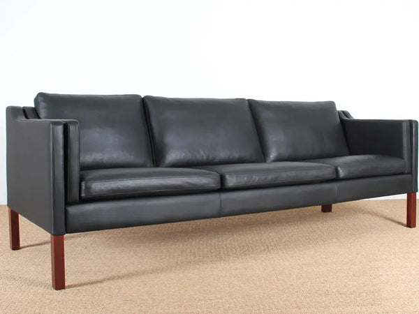 Devonshire Black Leather Sofa Fin and Furn