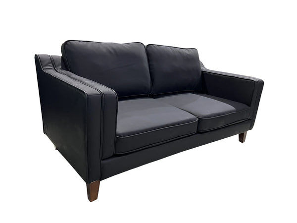 Devonshire Black Leather Sofa Fin and Furn