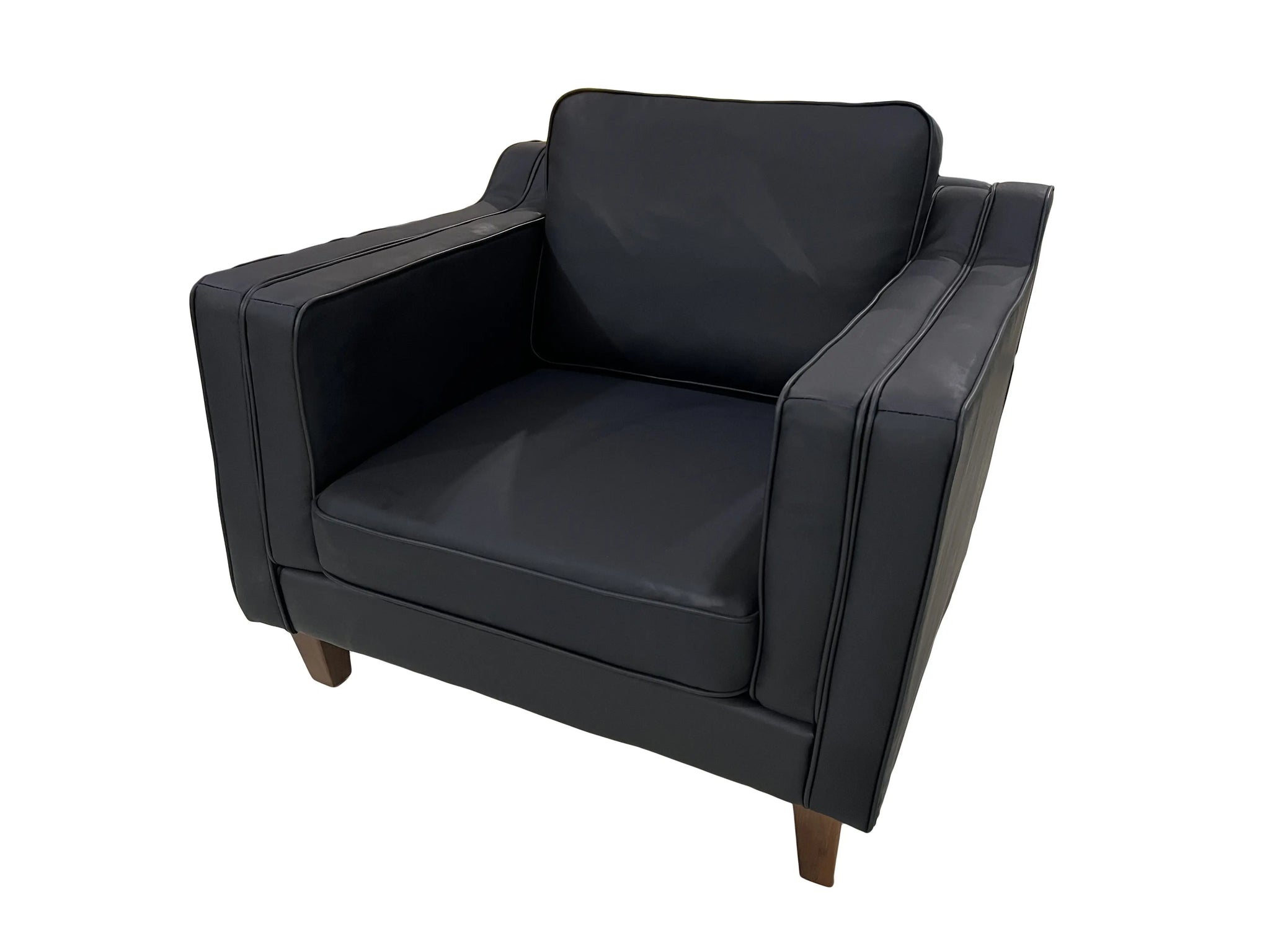 Devonshire Black Leather Sofa Fin and Furn