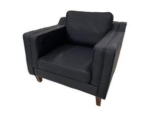Devonshire Black Leather Sofa Fin and Furn