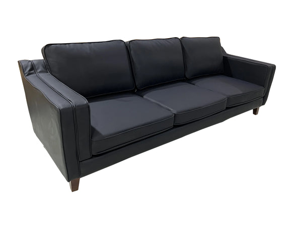 Devonshire Black Leather Sofa Fin and Furn