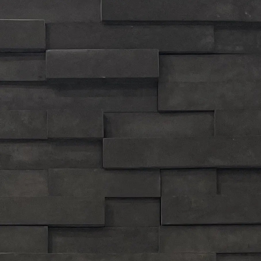 Draco Black 3-D Smooth Ledge Cultured Stone - Corners Fin and Furn