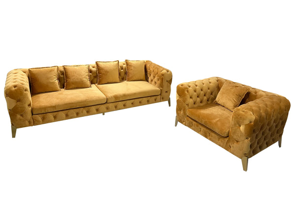 Fallon Bright Yellow Sofa Fin and Furn