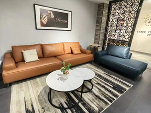 Graham Leather Sofa with lounger Fin and Furn