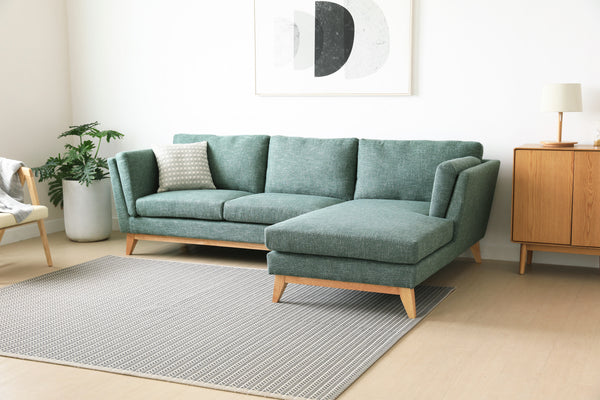 Madison Green Sectional Facing Right 2 + Couch
