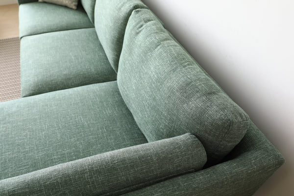 Madison Green Sectional Facing Right 2 + Couch