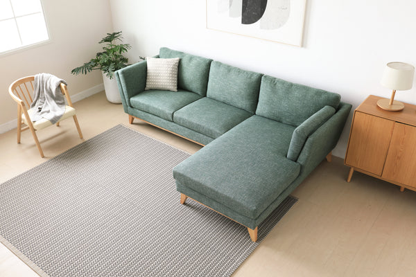 Madison Green Sectional Facing Right 2 + Couch