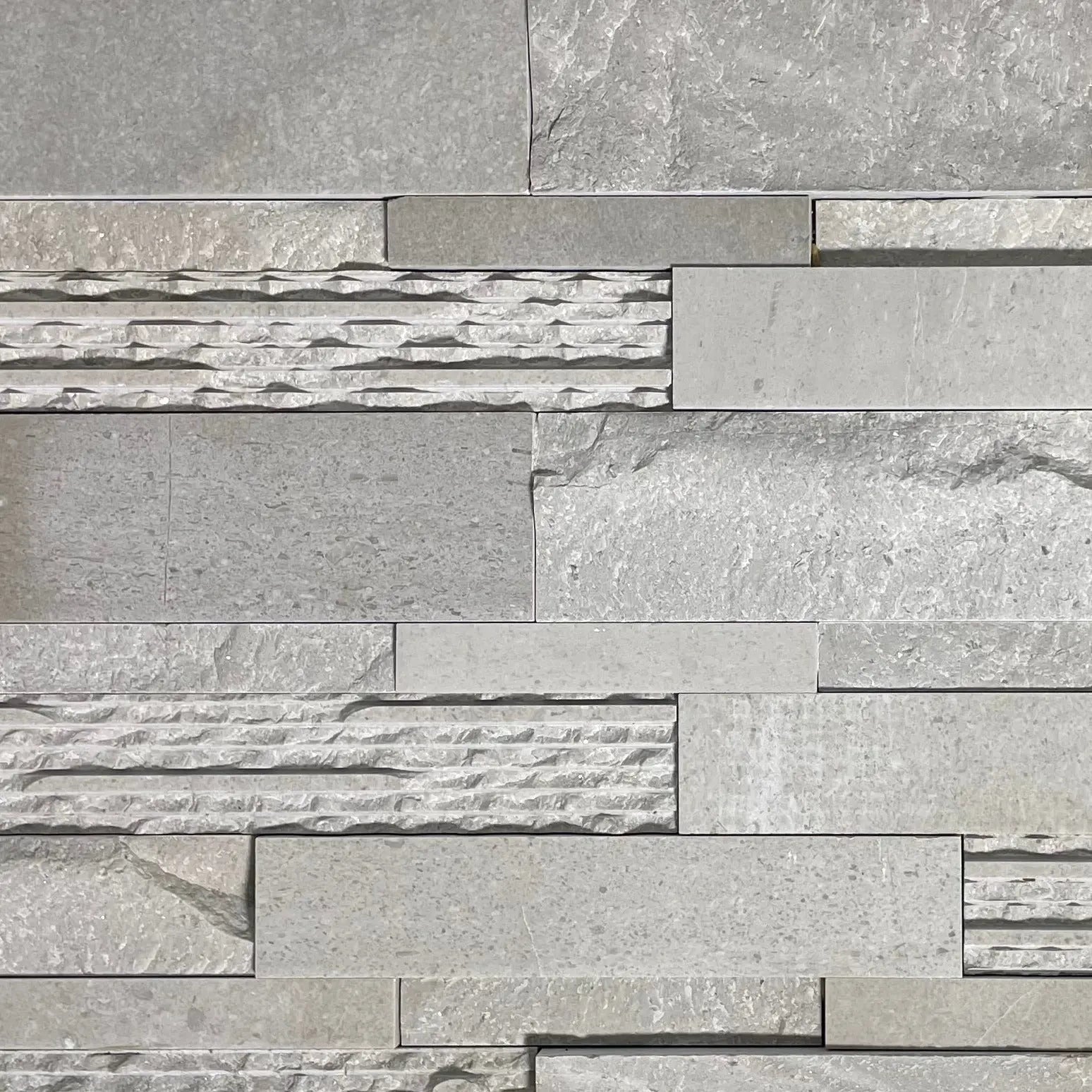 Leo Grey Marble with Sharpe Edge Cut Natural Stone - Corner Fin and Furn