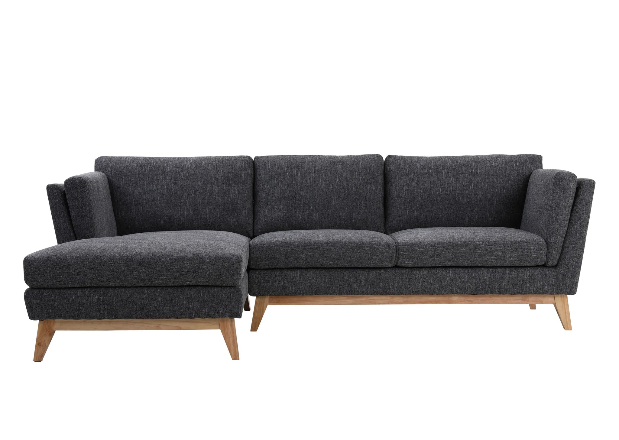 Madison Dark Grey Sectional Facing Left 2+Couch Fin and Furn