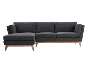 Madison Dark Grey Sectional Facing Left 2+Couch Fin and Furn