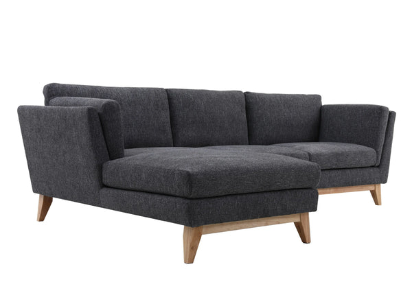 Madison Dark Grey Sectional Facing Left 2+Couch Fin and Furn
