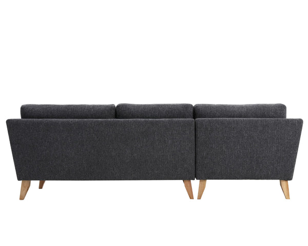 Madison Dark Grey Sectional Facing Left 2+Couch Fin and Furn