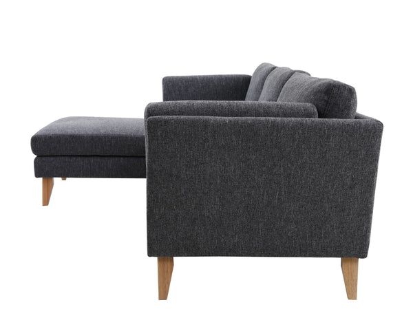 Madison Dark Grey Sectional Facing Left 2+Couch Fin and Furn