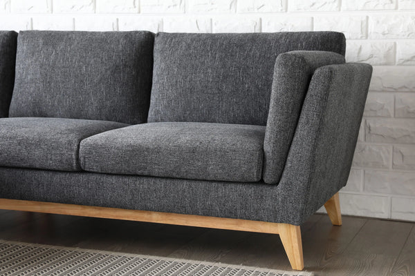 Madison Dark Grey Sectional Facing Left 2+Couch Fin and Furn