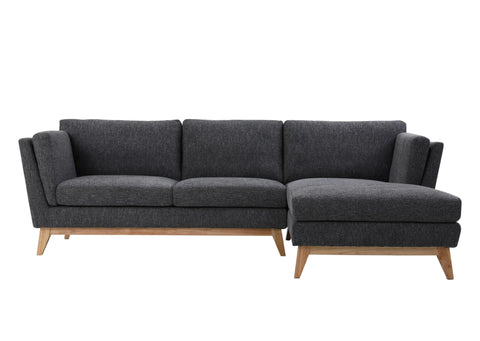 Madison Dark Grey Sectional Facing Right 2+Couch Fin and Furn