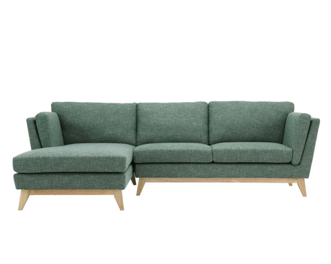 Madison Green Sectional Facing Left 2 + Couch Fin and Furn