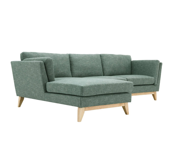 Madison Green Sectional Facing Left 2 + Couch Fin and Furn