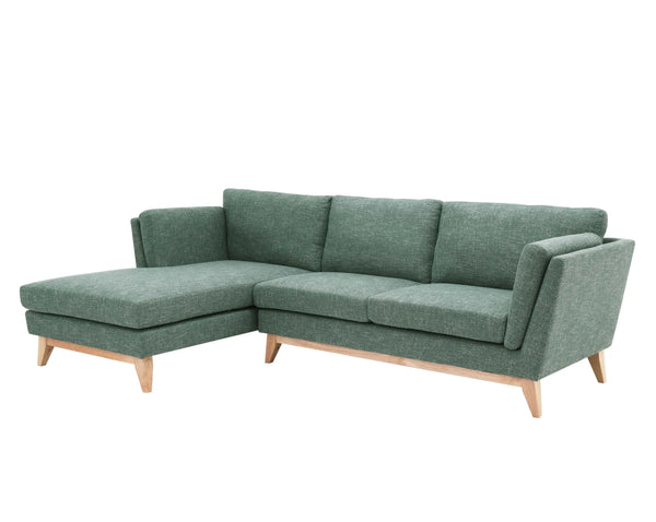 Madison Green Sectional Facing Left 2 + Couch Fin and Furn