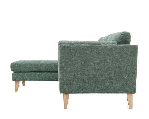 Madison Green Sectional Facing Left 2 + Couch Fin and Furn