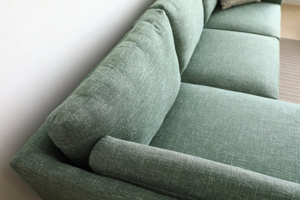 Madison Green Sectional Facing Left 2 + Couch Fin and Furn