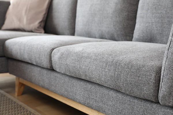 Madison Light Grey Sectional Facing Left Fin and Furn