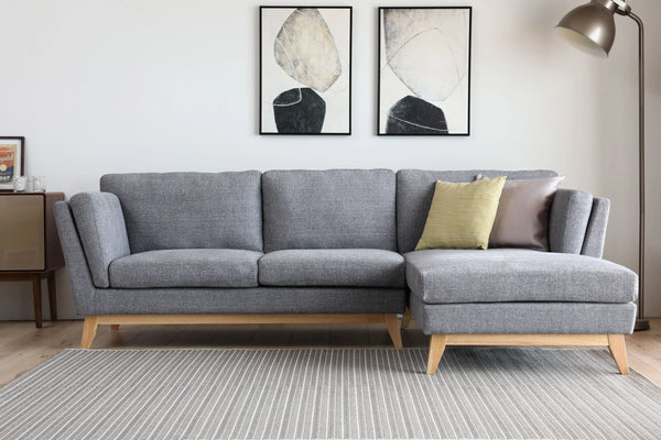 Madison Light Grey Sectional Facing Right Fin and Furn