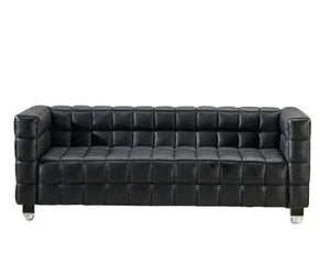 Panorama Black Leather Sofa Set Fin and Furn