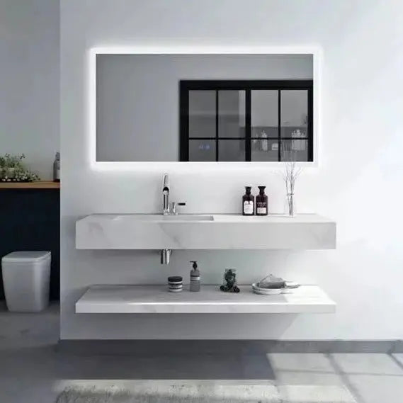 Rock Stone Wall Mounted Floating Bathroom Vanity Fin and Furn