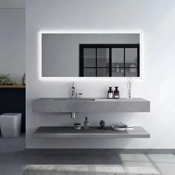 Rock Stone Wall Mounted Floating Bathroom Vanity Fin and Furn