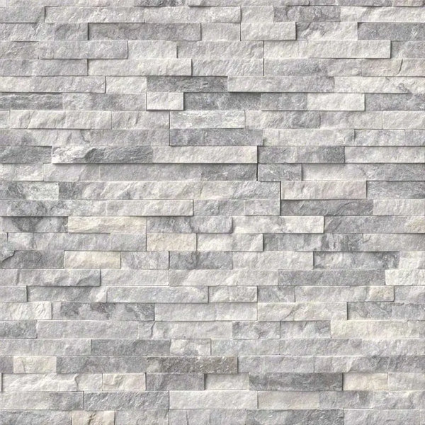 Salt and Pepper Ash Grey Wide Cut Ledge Natural Stone - Corners Fin and Furn