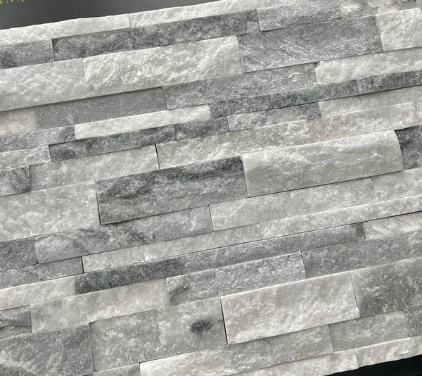 Salt and Pepper Ash Grey Wide Cut Ledge Natural Stone - Flats Fin and Furn