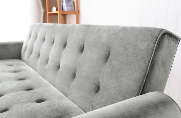 OasisDream Grey Velvet Sofa Bed