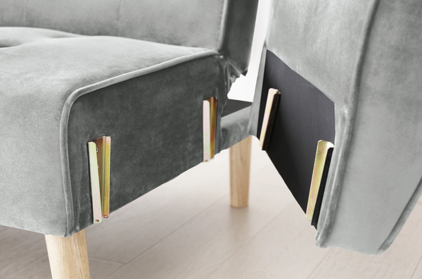 OasisDream Grey Velvet Sofa Bed