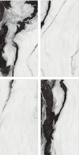 Black Panda Porcelain Glossy Tile - 60 x 120 CM