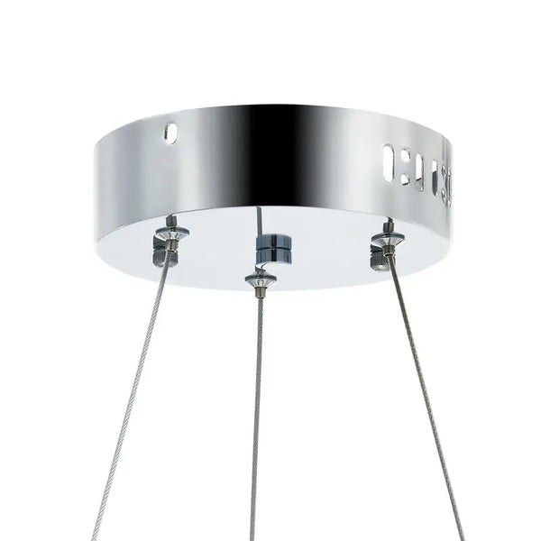 Single Ring Crystal Pendant LED Adjustable Design Chandelier Fin and Furn