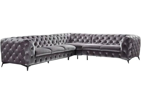 Smith Light Grey Sectional Sofa Fin and Furn
