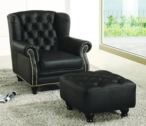 Tyne Leather Lounge Chair Fin and Furn